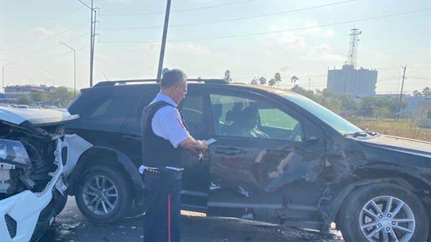 Camioneta de valores involucrada en choque