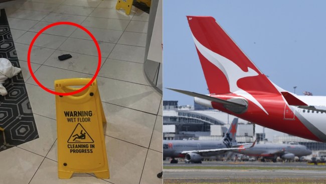 'Acid flying everywhere': Man hospistalised as lithtium battery explodes in his pocket at Melbourne Aiport's Qantas lounge
