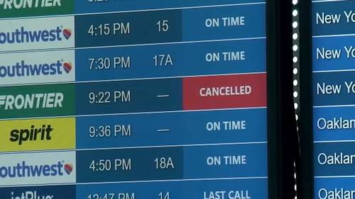 Cancelaciones de vuelos continúan en todo el sur de California en medio de la interrupción del transporte aéreo a nivel nacional