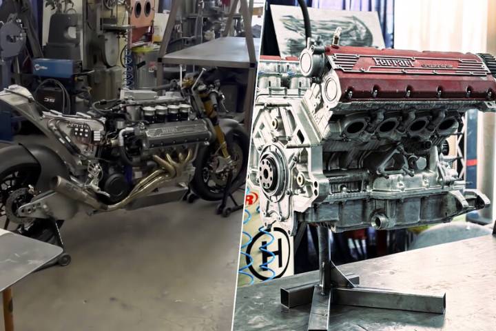 "Pongamos un V8 de Ferrari a una moto", dijo nadie nunca. Hasta que alguien metió un V8 de Ferrari en una moto