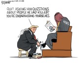 Editorial cartoons for Nov. 23, 2025:  Saudi prince visit; Epstein legislation; 'Quiet, piggy'