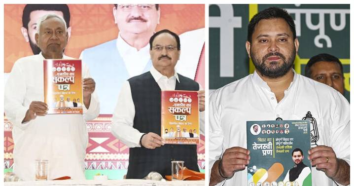Bihar What are NDA and Mahagathbandhan promising in their manifestos