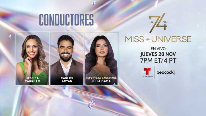 Carlos Adyan y Jessica Carrillo son conductores de Miss Universe