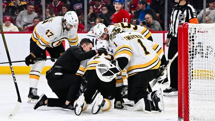 Bruins' McAvoy, hit by puck, has surgery for facial injuries
