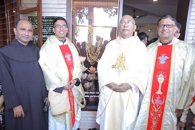 Blessed Cross from Bethlehem installed at Infant Jesus Shrine, Bikarnakatte