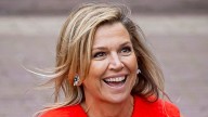 Queen Máxima surprises in shoulder-baring fuzzy top – before swapping to full leather look