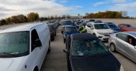 Hundreds of cars lined up for hours ahead of an emergency drive