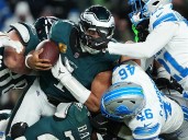 Jalen Hurts' lone touchdown leads Eagles to 16-9 victory over Lions in lackluster offensive game
