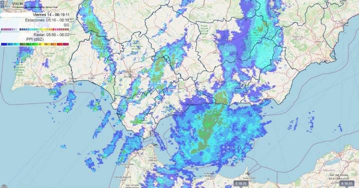La borrasca Claudia deja nieve en la Sierra y agua en buena parte de la provincia de Granada, que seguirá con avisos amarillos por fuertes lluvias al menos hasta el sábado