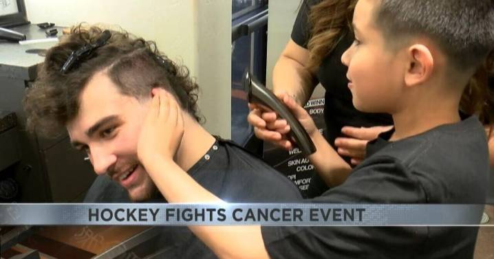 Tucson kids cut Roadrunners players' hair for cancer awareness