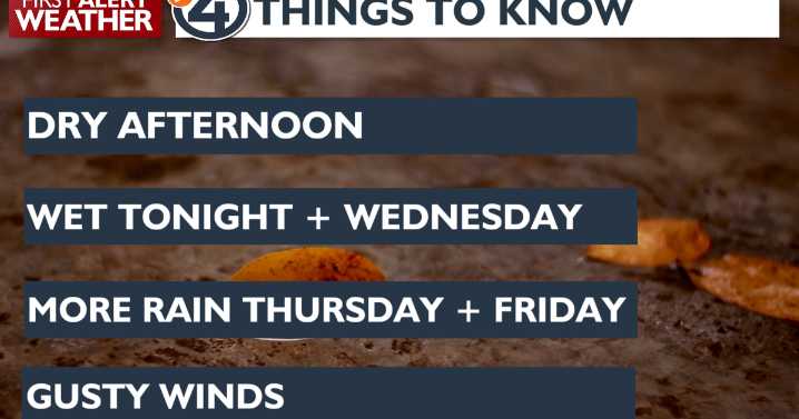 A break between storms for most of Tuesday 🌧️⛅🌧️