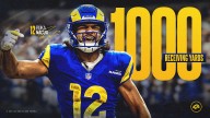 Puka Nacua reaches 1,000 receiving yards for the 2025 season