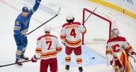 St. Louis Blues go up 3 goals, outlasted the Calgary Flames to win 3