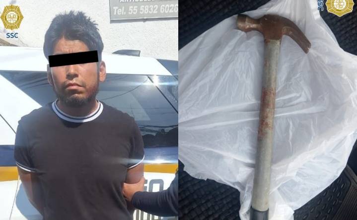 Detienen a hombre por golpear con un martillo a su madre; mujer fue atendida por paramédicos