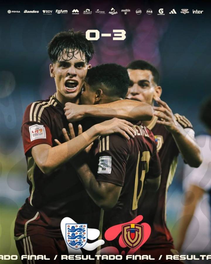 Venezuela golea al gigante Inglaterra en Mundial Sub
