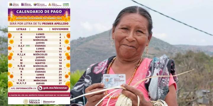 Pensión del Bienestar noviembre 2025: fechas confirmadas, montos y calendario oficial de pagos