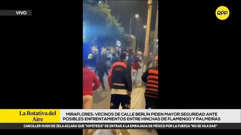Vecinos de Miraflores preocupados por enfrentamientos de hinchas de Palmeiras y Flamengo