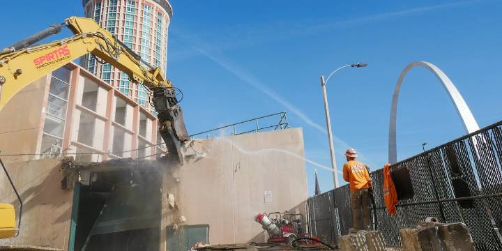 Demolition begins on Millennium Hotel site in downtown St. Louis