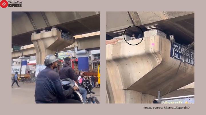 ‘How did he get there?’: Bengaluru man found sleeping inside flyover pillar; police respond after video goes viral