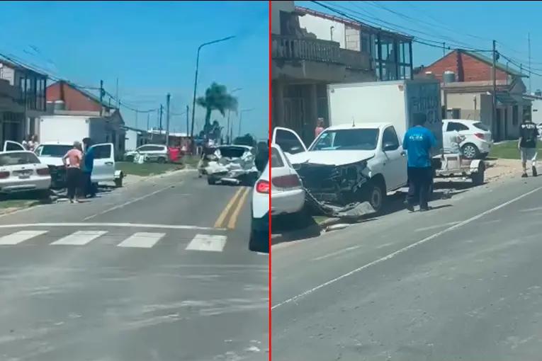 Se produjo un choque múltiple en transitada avenida de Paraná: el estado de los ocupantes