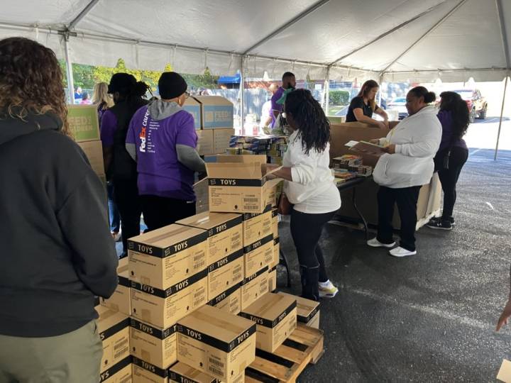 Community rally helps hundreds of families with food, supplies