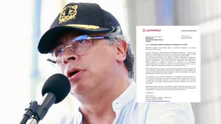 Gustavo Petro demandará a la firma Leonardo Helicopters por suspender el mantenimiento al helicóptero presidencial tras inclusión en la Lista Clinton