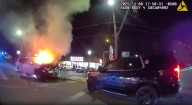 Holbrook police officer rescues driver from burning pickup truck