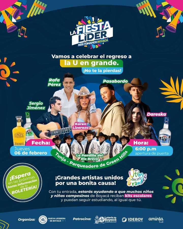 Primera Fiesta Líder 2025: un concierto para la educación en Boyacá