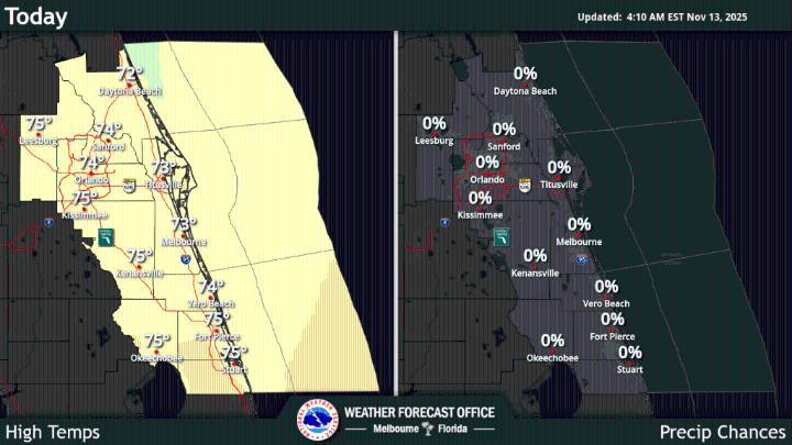Cold mornings for Central Florida continue with temperatures in 40s