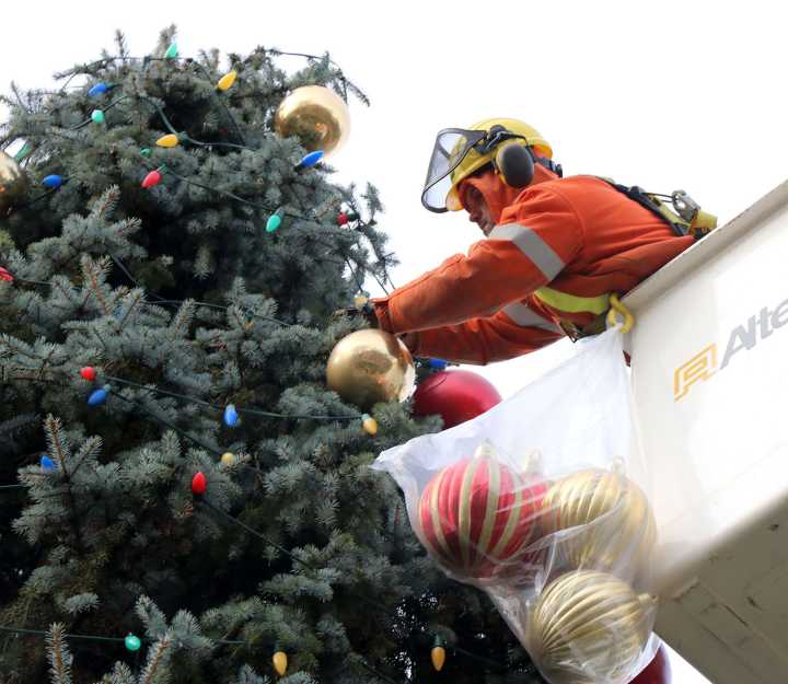 Community tree lights up for Christmas season in Sault's downtown
