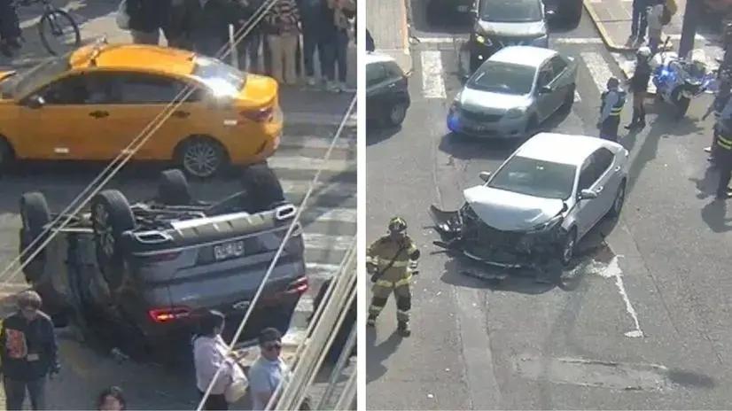San Borja: reportan violento choque de dos autos en cruce de avenidas Angamos y Velasco Astete [VIDEO]