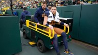 Packers star tight end Tucker Kraft carted off field with knee injury