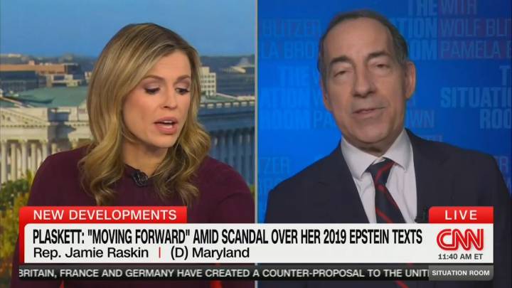 CNN Anchor Fact Checks Jamie Raskin Over Wild Defense of Epstein Texts