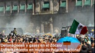 Chocan en muro de Palacio Nacional al culminar marcha de Generación Z