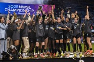 Gotham FC celebrating NWSL championship at City Hall