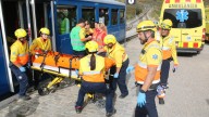 Más de 150 personas participan en un simulacro de accidente en el Cremallera de Núria en una zona de difícil acceso