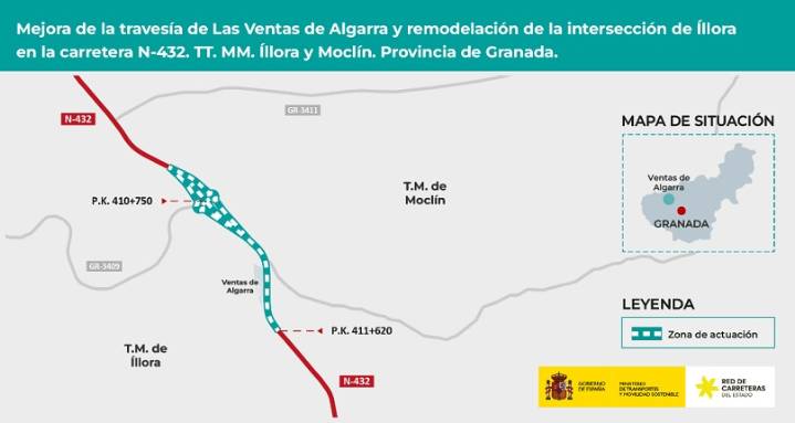 Adjudicadas por siete millones las obras para mejorar la travesía de Ventas de Algarra y reformar el desvío a Íllora de la N