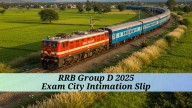 RRB Group D Exam City Intimation Slip 2025: RRB Group D CBT 1 City Slip 2025 releasing today at rrbapply.gov.in