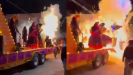 Explota carro alegórico en desfile de Día de Muertos en Mazatepec; diez personas resultan lesionadas