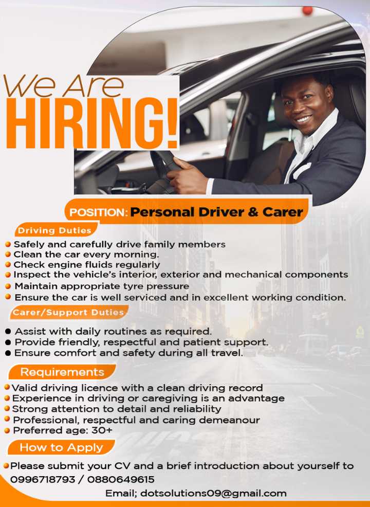 Vacancy: Driver & Carer