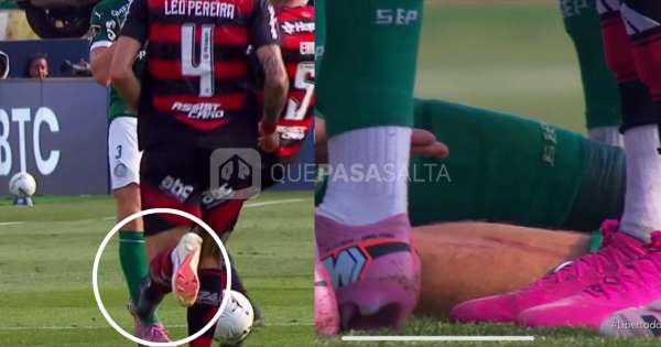 La terrible roja que no vio el árbitro ni el VAR en la final entre Palmeiras y Flamengo