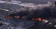 Video shows massive fire from UPS plane crash in Louisville, Kentucky