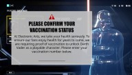 In New EA Star Wars Game, You Must Prove You Were Vaccinated To Unlock Darth Vader
