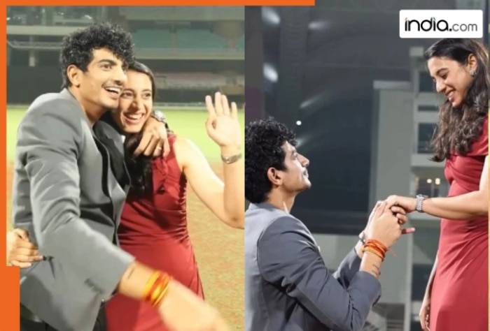 WATCH: Palash Muchhal takes centre stage with unexpected proposal to Smriti Mandhana at World Cup final venue