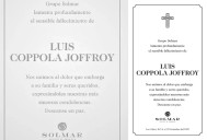 Esquela de Luis Coppola Joffroy, emitida por Solmar