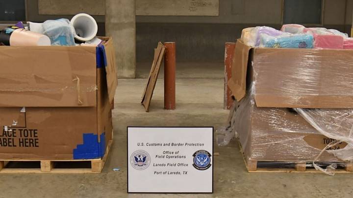 Aseguran cargamento de 'cristal' valuado en 16 millones de dólares en el cruce Laredo