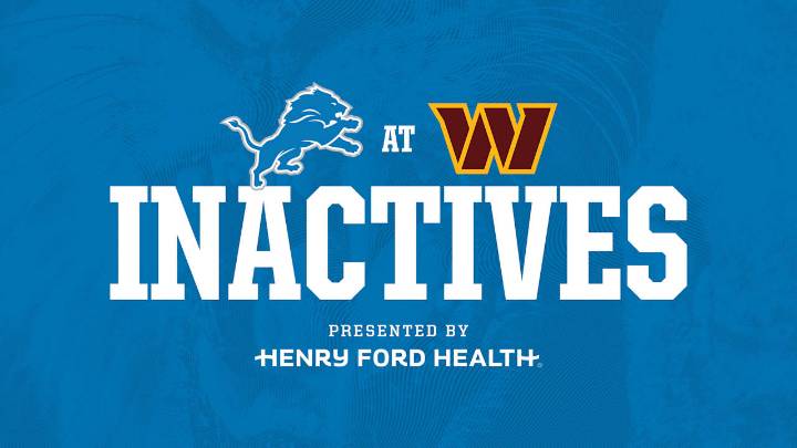 INACTIVES: Lions at Commanders