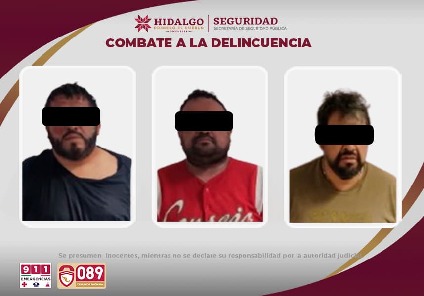 SSPH asegura a individuos por robo de vehículo en Pachuca