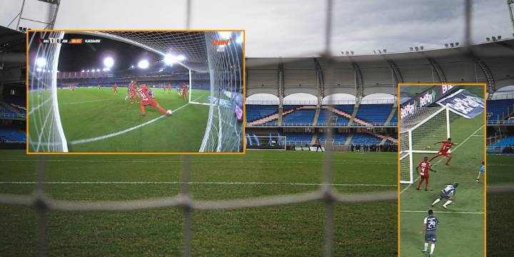 Este fue el polémico gol con el que Junior empató contra América en el Pascual: no hay cámara que muestre que el balón cruzó la línea