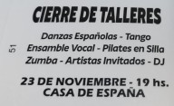 Cierre de Talleres en la Casa de España